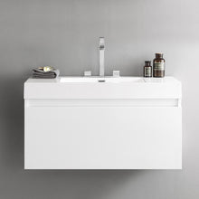 Load image into Gallery viewer, Fresca Mezzo 39&quot; White Modern Bathroom Cabinet w/ Integrated Sink- Fresca