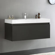 Load image into Gallery viewer, Fresca Mezzo 48&quot; Black Wall Hung Modern Bathroom Cabinet w/ Integrated Sink- Fresca