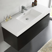 Load image into Gallery viewer, Fresca Mezzo 48&quot; Black Wall Hung Modern Bathroom Cabinet w/ Integrated Sink- Fresca