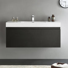 Load image into Gallery viewer, Fresca Mezzo 48&quot; Black Wall Hung Modern Bathroom Cabinet w/ Integrated Sink- Fresca