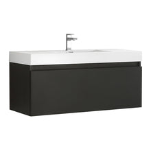 Load image into Gallery viewer, Fresca Mezzo 48&quot; Black Wall Hung Modern Bathroom Cabinet w/ Integrated Sink- Fresca