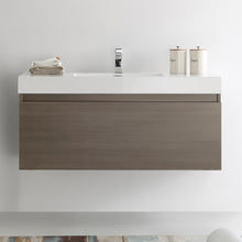 Load image into Gallery viewer, Fresca Mezzo 48&quot; Gray Oak Wall Hung Modern Bathroom Cabinet w/ Integrated Sink- Fresca