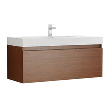 Load image into Gallery viewer, Fresca Mezzo 48&quot; Teak Wall Hung Modern Bathroom Cabinet w/ Integrated Sink- Fresca