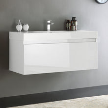 Load image into Gallery viewer, Fresca Mezzo 48&quot; White Wall Hung Modern Bathroom Cabinet w/ Integrated Sink- Fresca