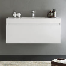 Load image into Gallery viewer, Fresca Mezzo 48&quot; White Wall Hung Modern Bathroom Cabinet w/ Integrated Sink- Fresca