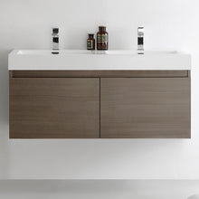 Load image into Gallery viewer, Fresca Mezzo 48&quot; Gray Oak Wall Hung Double Sink Modern Bathroom Cabinet w/ Integrated Sink- Fresca