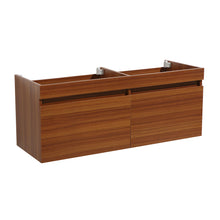 Load image into Gallery viewer, Fresca Mezzo 48&quot; Teak Wall Hung Double Sink Modern Bathroom Cabinet- Fresca