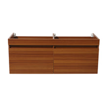 Load image into Gallery viewer, Fresca Mezzo 48&quot; Teak Wall Hung Double Sink Modern Bathroom Cabinet- Fresca