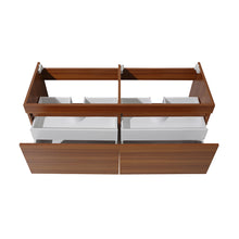 Load image into Gallery viewer, Fresca Mezzo 48&quot; Teak Wall Hung Double Sink Modern Bathroom Cabinet- Fresca