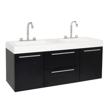Load image into Gallery viewer, Fresca Opulento 54&quot; Black Modern Double Sink Bathroom Cabinet w/ Integrated Sinks- Fresca