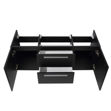 Load image into Gallery viewer, Fresca Opulento 54&quot; Black Modern Double Sink Bathroom Cabinet- Fresca