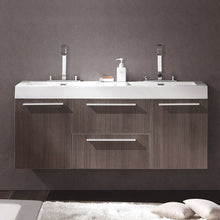Load image into Gallery viewer, Fresca Opulento 54&quot; Gray Oak Modern Double Sink Bathroom Cabinet w/ Integrated Sinks- Fresca