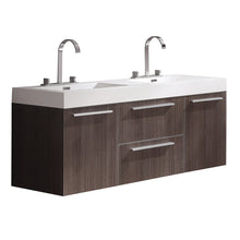 Load image into Gallery viewer, Fresca Opulento 54&quot; Gray Oak Modern Double Sink Bathroom Cabinet w/ Integrated Sinks- Fresca