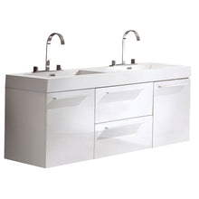 Load image into Gallery viewer, Fresca Opulento 54&quot; White Modern Double Sink Cabinet w/ Integrated Sinks- Fresca