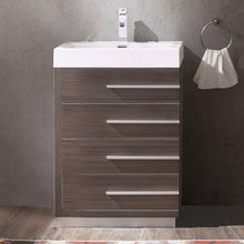 Load image into Gallery viewer, Fresca Livello 24&quot; Gray Oak Modern Bathroom Cabinet w/ Integrated Sink- Fresca