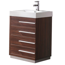 Load image into Gallery viewer, Fresca Livello 24&quot; Walnut Modern Bathroom Cabinet w/ Integrated Sink- Fresca