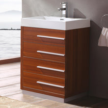 Load image into Gallery viewer, Fresca Livello 24&quot; Teak Modern Bathroom Cabinet w/ Integrated Sink- Fresca