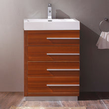 Load image into Gallery viewer, Fresca Livello 24&quot; Teak Modern Bathroom Cabinet w/ Integrated Sink- Fresca