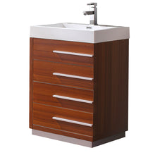 Load image into Gallery viewer, Fresca Livello 24&quot; Teak Modern Bathroom Cabinet w/ Integrated Sink- Fresca