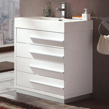 Load image into Gallery viewer, Fresca Livello 24&quot; White Modern Bathroom Cabinet w/ Integrated Sink- Fresca
