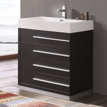 Load image into Gallery viewer, Fresca Livello 30&quot; Black Modern Bathroom Cabinet w/ Integrated Sink- Fresca