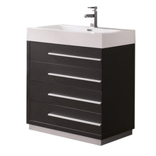 Load image into Gallery viewer, Fresca Livello 30&quot; Black Modern Bathroom Cabinet w/ Integrated Sink- Fresca