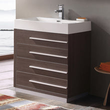 Load image into Gallery viewer, Fresca Livello 30&quot; Gray Oak Modern Bathroom Cabinet w/ Integrated Sink- Fresca