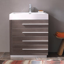 Load image into Gallery viewer, Fresca Livello 30&quot; Gray Oak Modern Bathroom Cabinet w/ Integrated Sink- Fresca