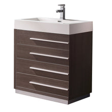 Load image into Gallery viewer, Fresca Livello 30&quot; Gray Oak Modern Bathroom Cabinet w/ Integrated Sink- Fresca