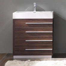 Load image into Gallery viewer, Fresca Livello 30&quot; Walnut Modern Bathroom Cabinet w/ Integrated Sink- Fresca