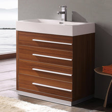 Load image into Gallery viewer, Fresca Livello 30&quot; Teak Modern Bathroom Cabinet w/ Integrated Sink- Fresca