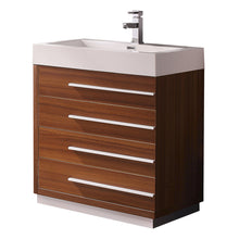 Load image into Gallery viewer, Fresca Livello 30&quot; Teak Modern Bathroom Cabinet w/ Integrated Sink- Fresca