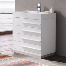 Load image into Gallery viewer, Fresca Livello 30&quot; White Modern Bathroom Cabinet w/ Integrated Sink- Fresca