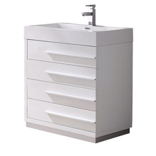 Load image into Gallery viewer, Fresca Livello 30&quot; White Modern Bathroom Cabinet w/ Integrated Sink- Fresca