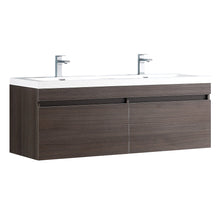 Load image into Gallery viewer, Fresca Largo 57&quot; Gray Oak Modern Double Sink Bathroom Cabinet w/ Integrated Sinks- Fresca
