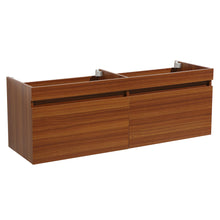 Load image into Gallery viewer, Fresca Largo 57&quot; Teak Modern Double Sink Bathroom Cabinet- Fresca
