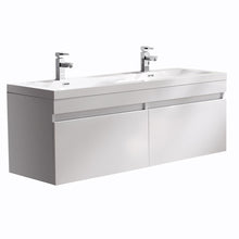 Load image into Gallery viewer, Fresca Largo 57&quot;White Modern Double Sink Bathroom Cabinet w/ Integrated Sinks- Fresca