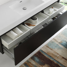 Load image into Gallery viewer, Fresca Mezzo 60&quot; Black Wall Hung Single Sink Modern Bathroom Cabinet w/ Integrated Sink- Fresca