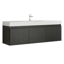 Load image into Gallery viewer, Fresca Mezzo 60&quot; Black Wall Hung Single Sink Modern Bathroom Cabinet w/ Integrated Sink- Fresca