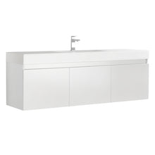 Load image into Gallery viewer, Fresca Mezzo 60&quot; White Wall Hung Single Sink Modern Bathroom Cabinet w/ Integrated Sink- Fresca