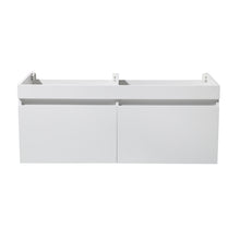 Load image into Gallery viewer, Fresca Mezzo 60&quot; White Wall Hung Double Sink Modern Bathroom Cabinet- Fresca