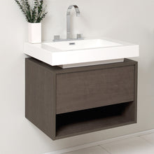 Load image into Gallery viewer, Fresca Potenza 28" Gray Oak Modern Bathroom Cabinet w/ Vessel Sink- Fresca