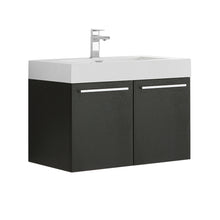 Load image into Gallery viewer, Fresca Vista 30&quot; Black Wall Hung Modern Bathroom Cabinet w/ Integrated Sink- Fresca