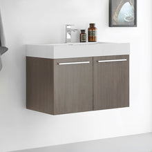 Load image into Gallery viewer, Fresca Vista 30&quot; Gray Oak Wall Hung Modern Bathroom Cabinet w/ Integrated Sink- Fresca