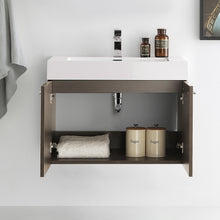Load image into Gallery viewer, Fresca Vista 30&quot; Gray Oak Wall Hung Modern Bathroom Cabinet w/ Integrated Sink- Fresca