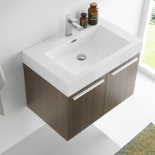Load image into Gallery viewer, Fresca Vista 30&quot; Gray Oak Wall Hung Modern Bathroom Cabinet w/ Integrated Sink- Fresca