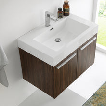 Load image into Gallery viewer, Fresca Vista 30&quot; Walnut Wall Hung Modern Bathroom Cabinet w/ Integrated Sink- Fresca