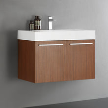Load image into Gallery viewer, Fresca Vista 30&quot; Teak Wall Hung Modern Bathroom Cabinet w/ Integrated Sink- Fresca