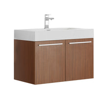 Load image into Gallery viewer, Fresca Vista 30&quot; Teak Wall Hung Modern Bathroom Cabinet w/ Integrated Sink- Fresca