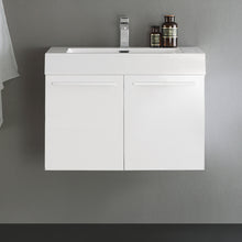 Load image into Gallery viewer, Fresca Vista 30&quot; White Wall Hung Modern Bathroom Cabinet w/ Integrated Sink- Fresca